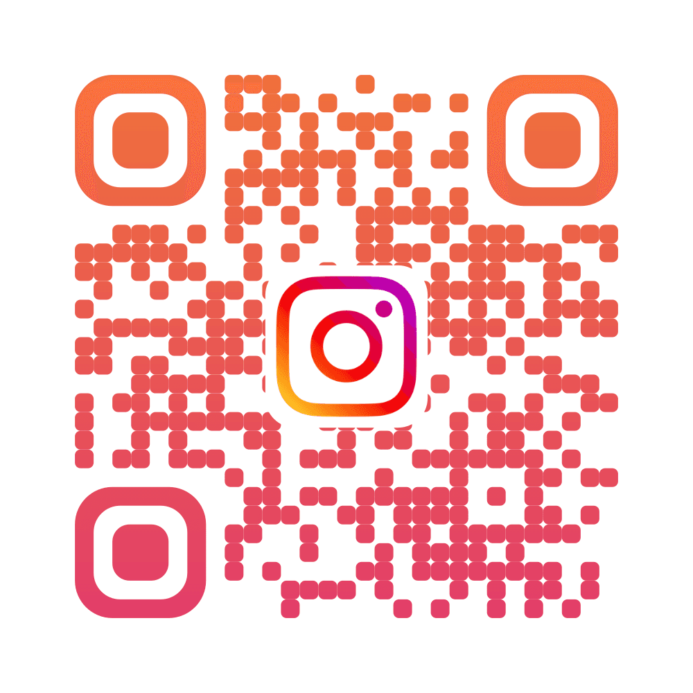 Instagram QR code with the Instagram logo in the brand's purple-to-pink gradient