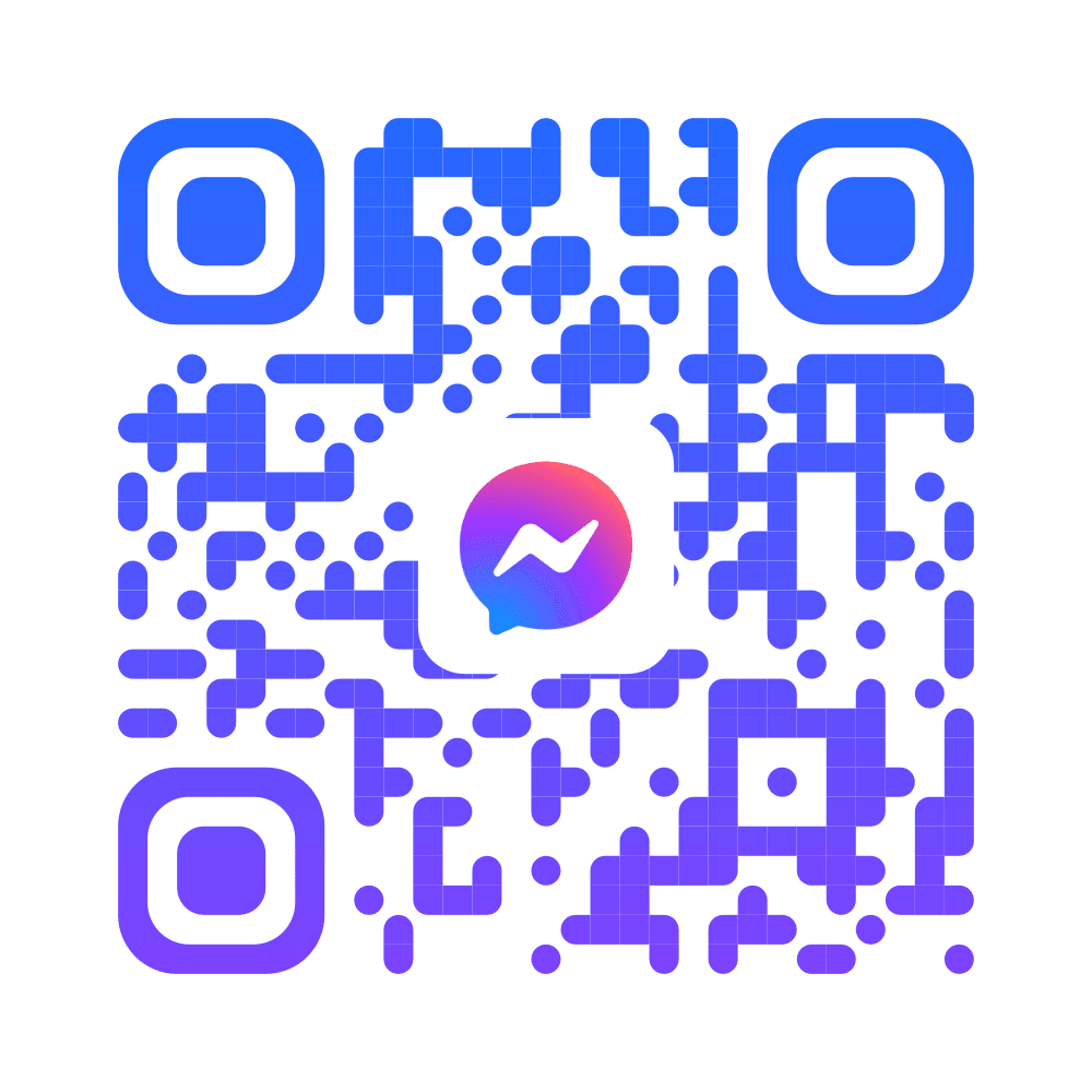 Messenger QR code with the Messenger logo in a blue-to-purple gradient