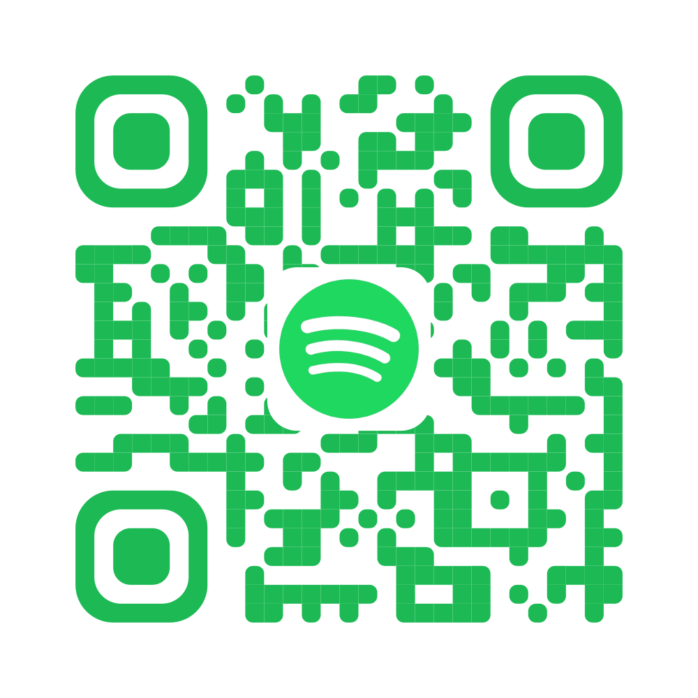 Spotify QR code with the Spotify logo in brand green